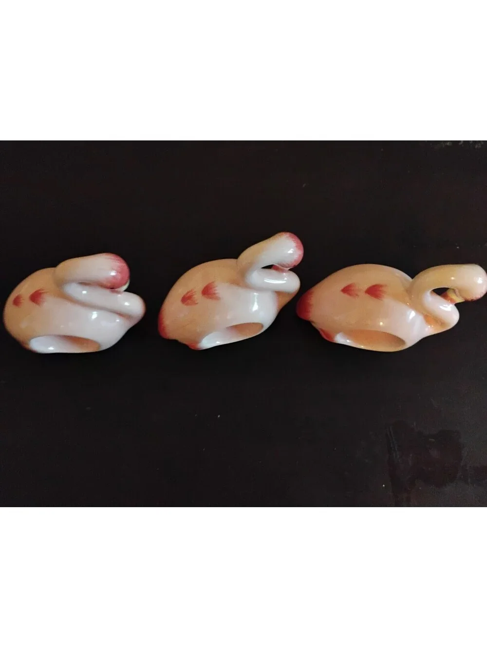 Vintage Target Home Pink Flamingo Ceramic Napkin Rings Set of 3 Table Decor